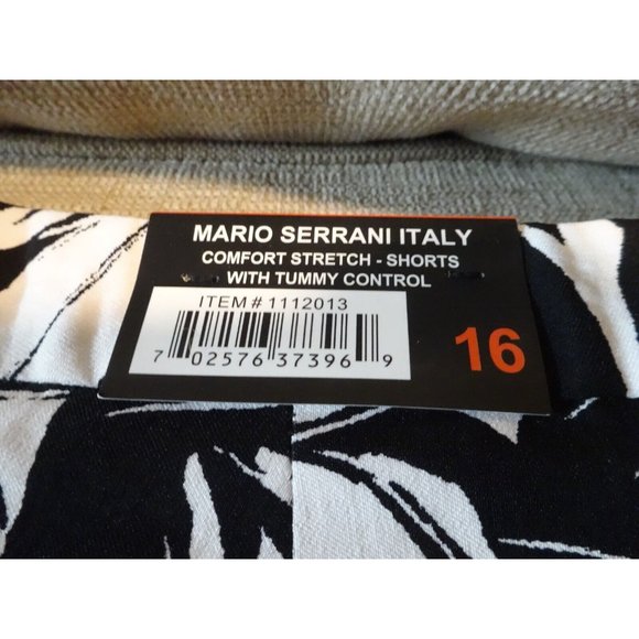 New MARIO SERRANI Italy Comfort Stretch Tummy Control Print Bermuda Shorts Sz 16 - Picture 7 of 7